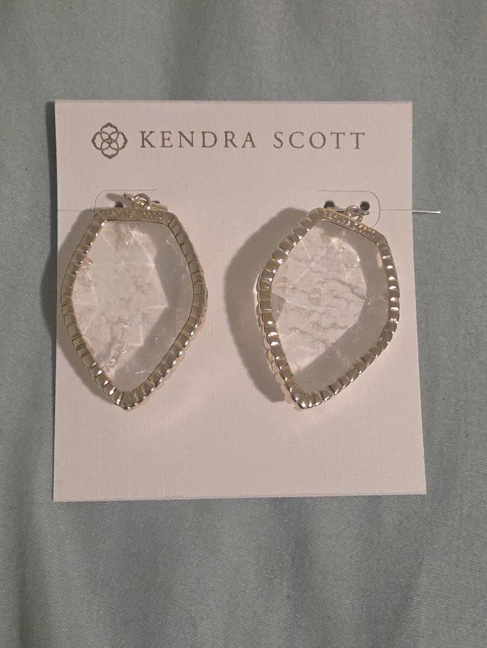 Kendra Scott Clear Crystal Drop Earrings - Silver